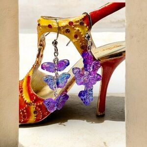 🦋Hand crafted Purple Butterfly Earrings